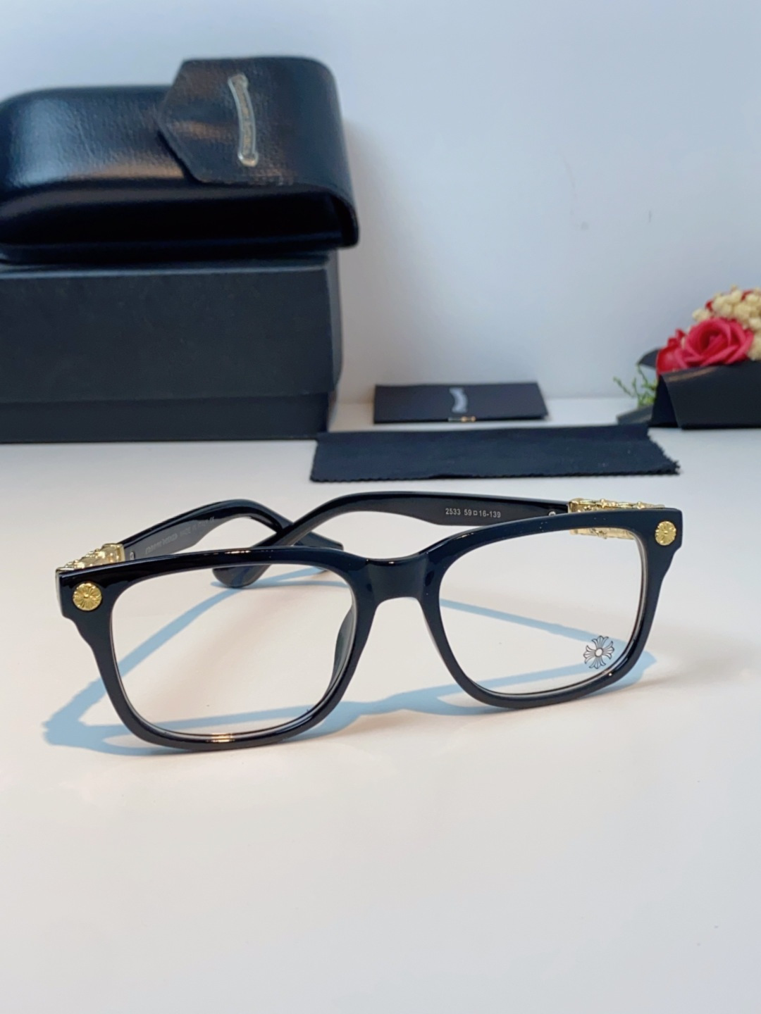 Chrome Hearts克罗心 2025新款经典十字花徽标平光镜眼镜框光学镜架男女近视眼镜