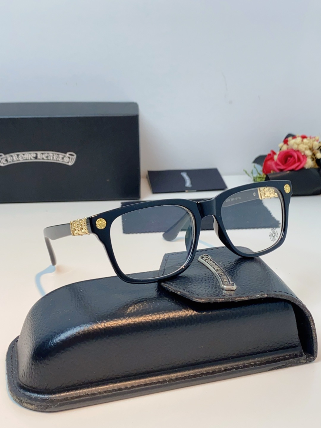 Chrome Hearts克罗心 2025新款经典十字花徽标平光镜眼镜框光学镜架男女近视眼镜