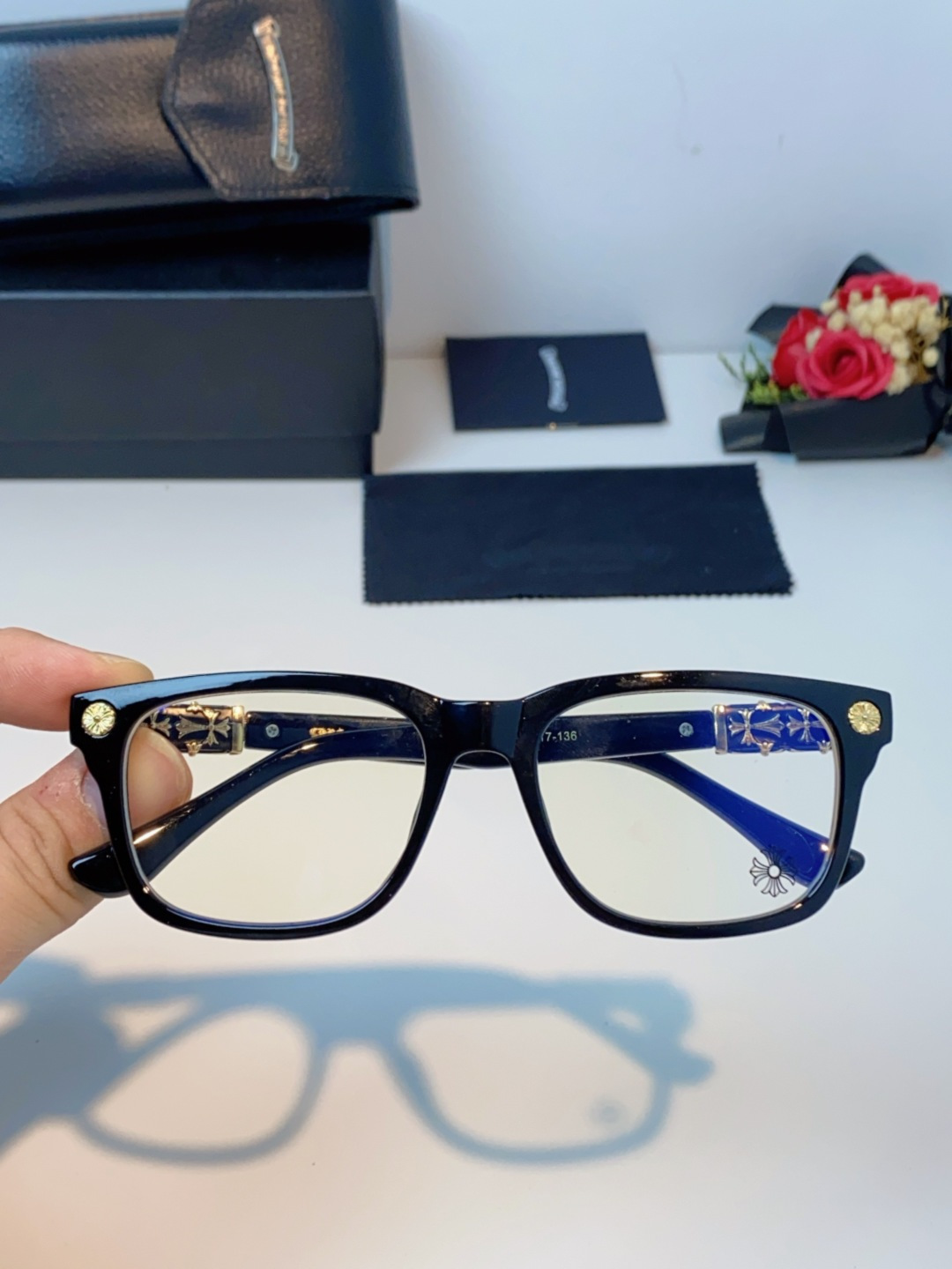 Chrome Hearts克罗心 2025新款经典十字花徽标平光镜眼镜框光学镜架男女近视眼镜