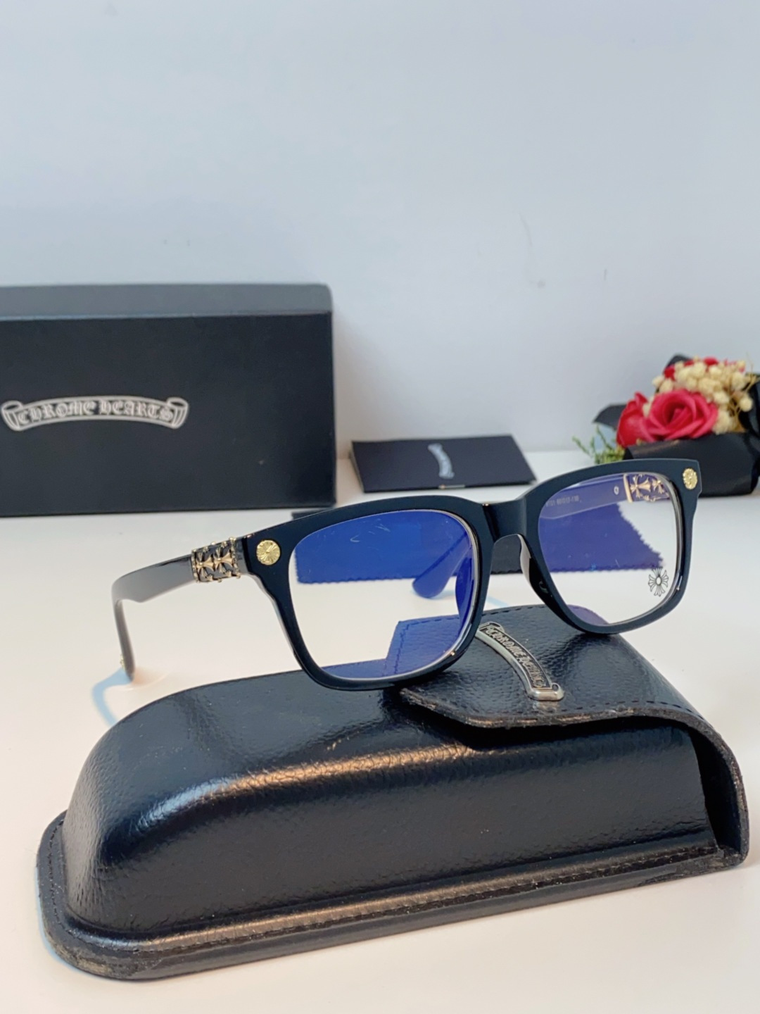 Chrome Hearts克罗心 2025新款经典十字花徽标平光镜眼镜框光学镜架男女近视眼镜