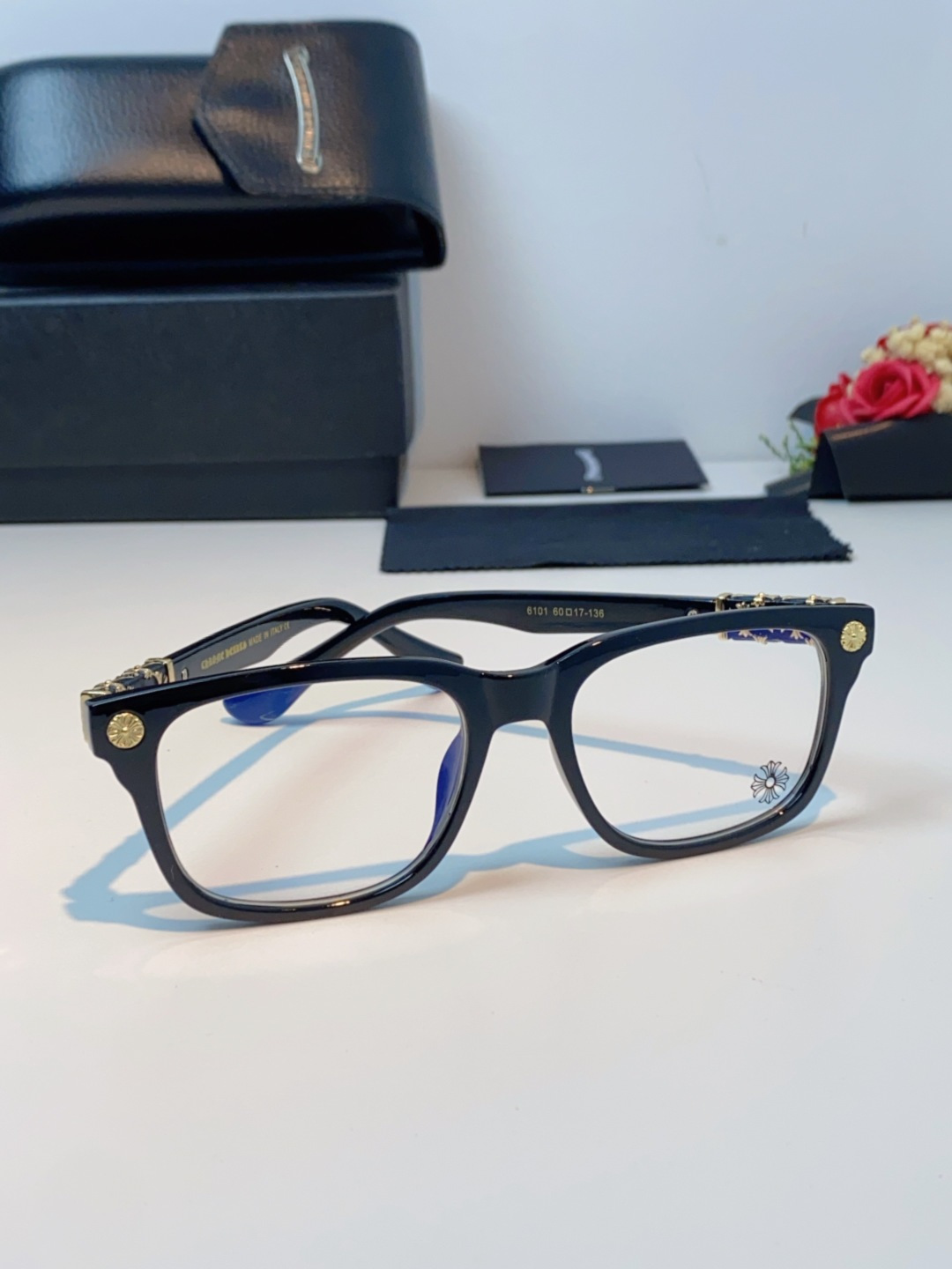 Chrome Hearts克罗心 2025新款经典十字花徽标平光镜眼镜框光学镜架男女近视眼镜