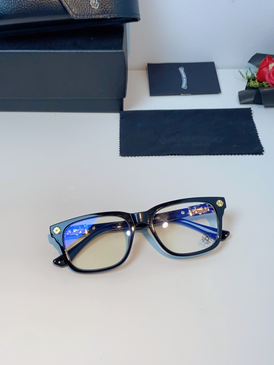 Chrome Hearts克罗心 2025新款经典十字花徽标平光镜眼镜框光学镜架男女近视眼镜