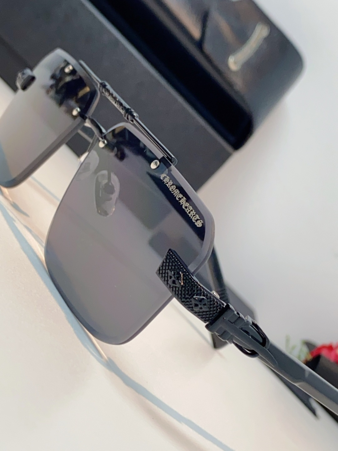 Chrome Hearts克罗心 2025新款高级遮阳无框方框太阳镜男款飞行员时尚大脸墨镜女开车旅行