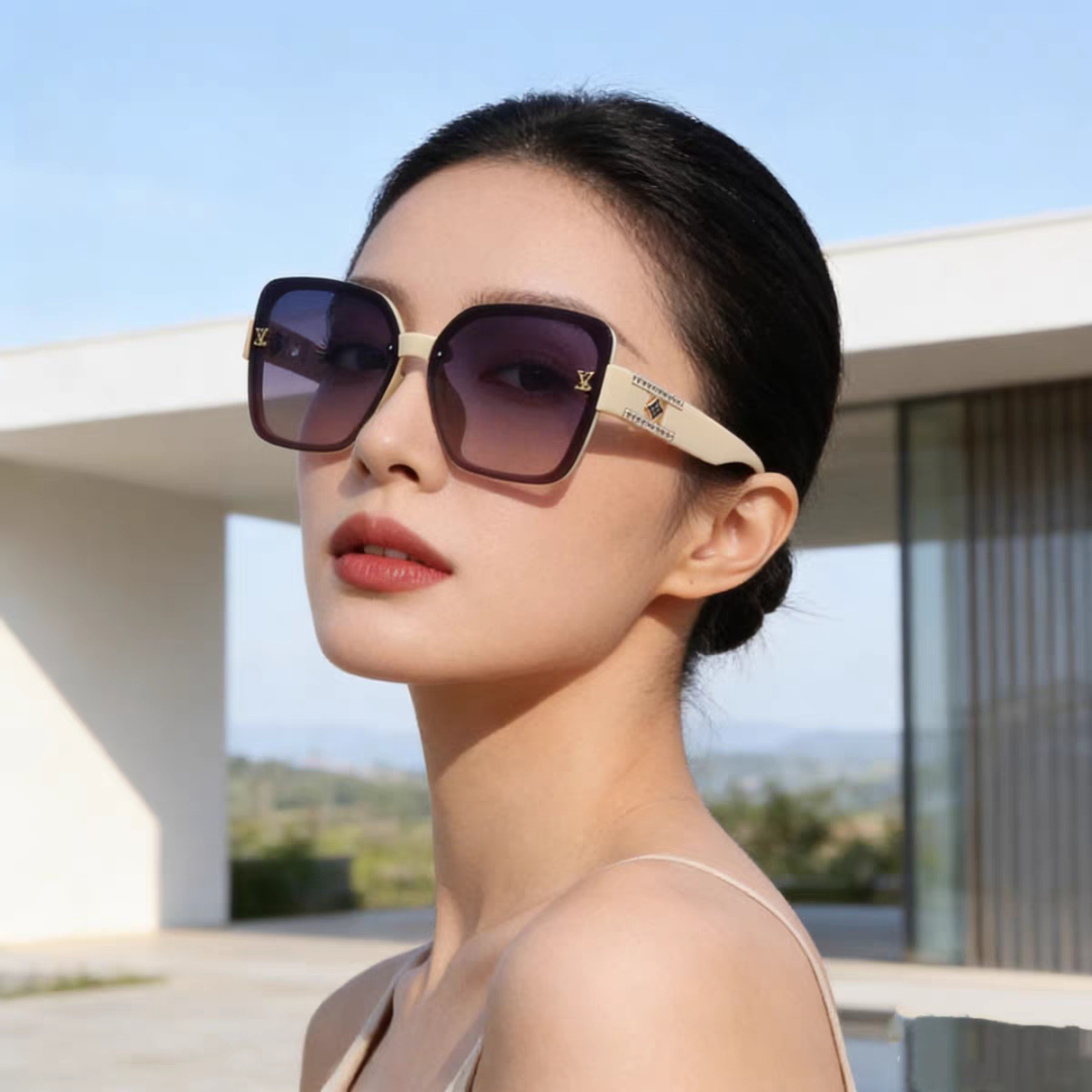 LouisVuitton路易威登 2025新款眼镜偏光镜女士时尚阳镜印花腿墨镜