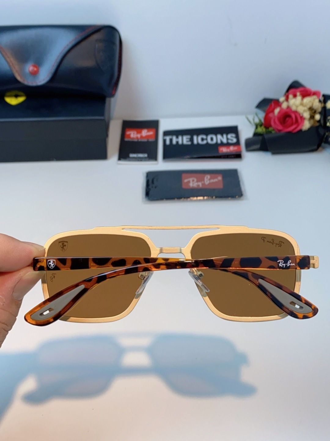 RayBan雷朋法拉利联名款 2025新款联名系列 欧美风潮流双梁偏光防强光太阳眼镜男文艺复古出行街拍方