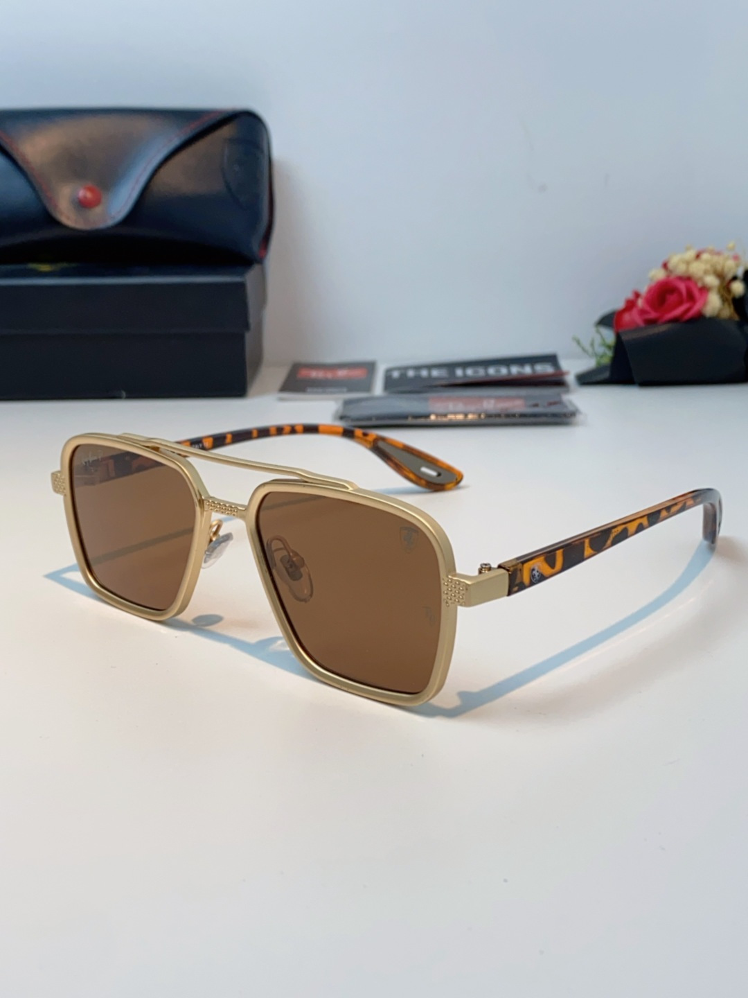 RayBan雷朋法拉利联名款 2025新款联名系列 欧美风潮流双梁偏光防强光太阳眼镜男文艺复古出行街拍方