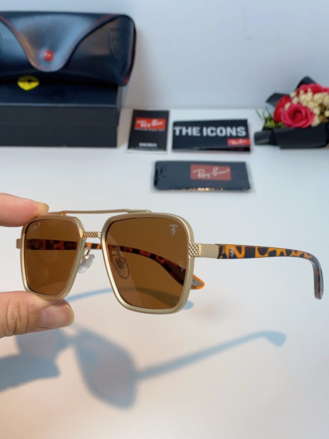 RayBan雷朋法拉利联名款 2025新款联名系列 欧美风潮流双梁偏光防强光太阳眼镜男文艺复古出行街拍方