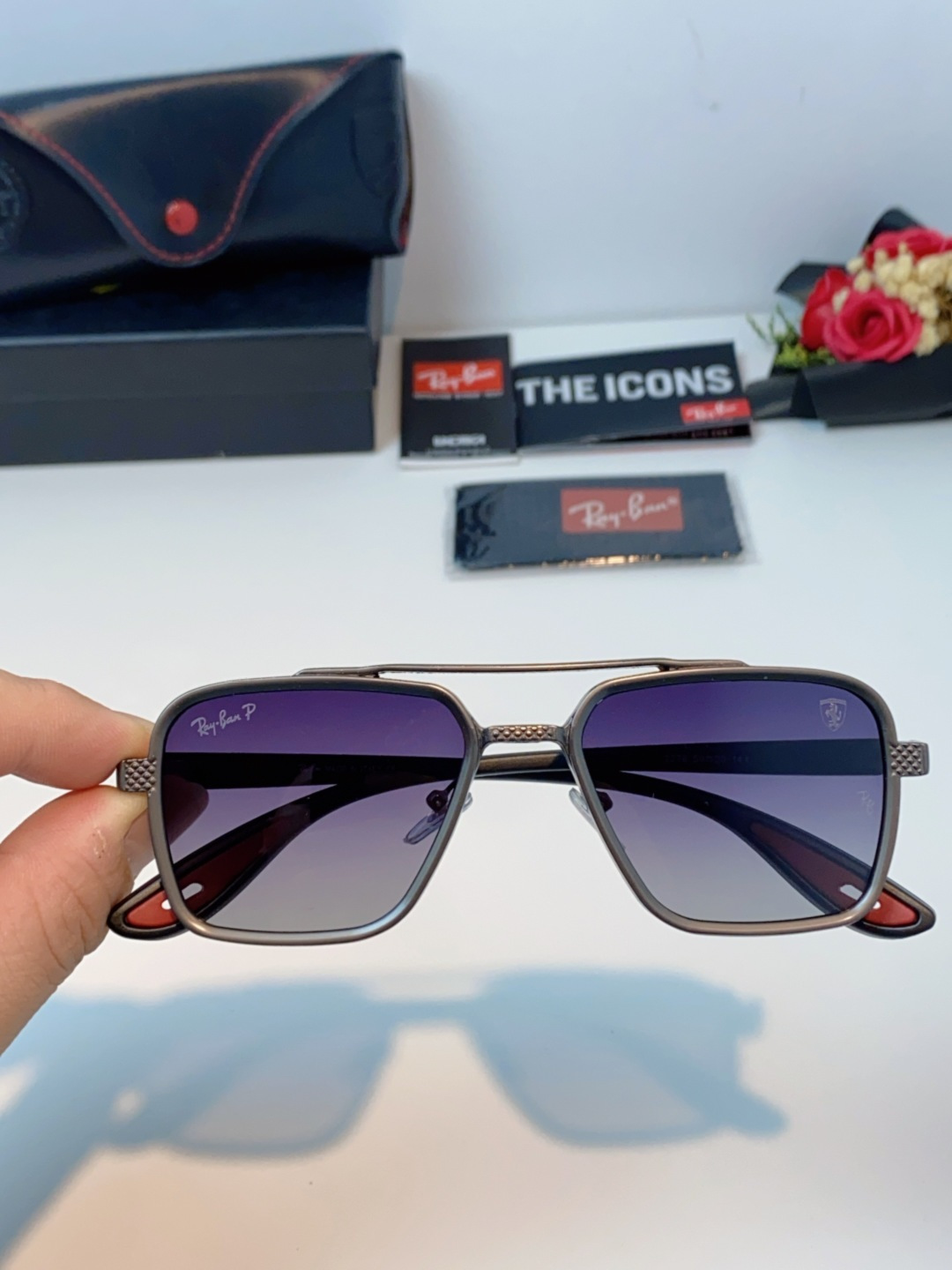 RayBan雷朋法拉利联名款 2025新款联名系列 欧美风潮流双梁偏光防强光太阳眼镜男文艺复古出行街拍方