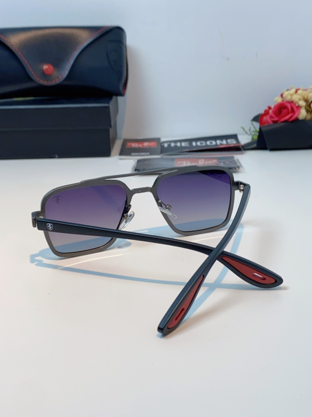 RayBan雷朋法拉利联名款 2025新款联名系列 欧美风潮流双梁偏光防强光太阳眼镜男文艺复古出行街拍方