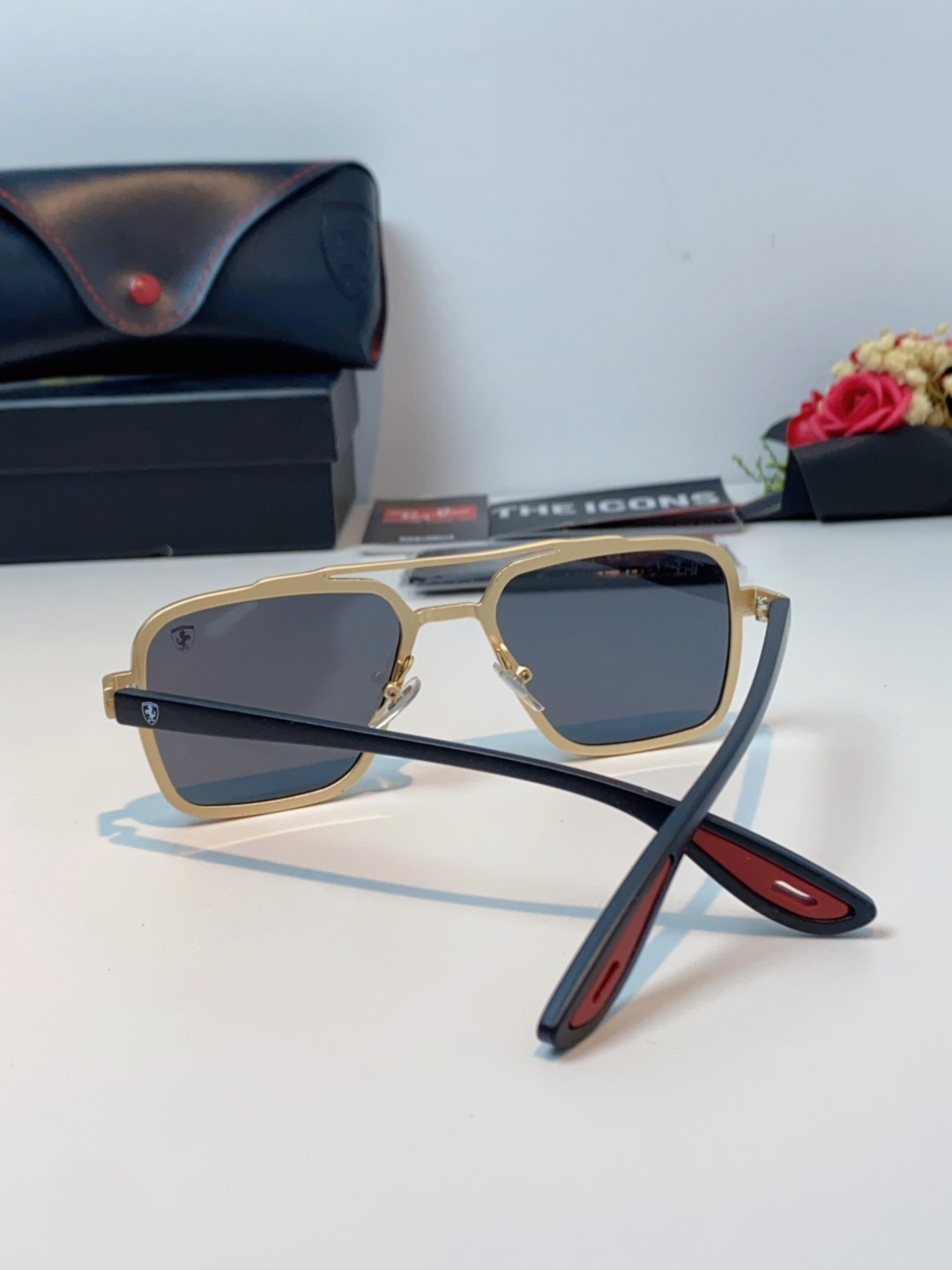 RayBan雷朋法拉利联名款 2025新款联名系列 欧美风潮流双梁偏光防强光太阳眼镜男文艺复古出行街拍方