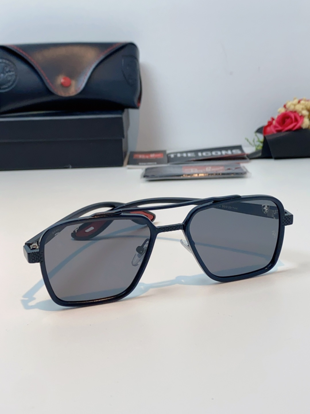 RayBan雷朋法拉利联名款 2025新款联名系列 欧美风潮流双梁偏光防强光太阳眼镜男文艺复古出行街拍方