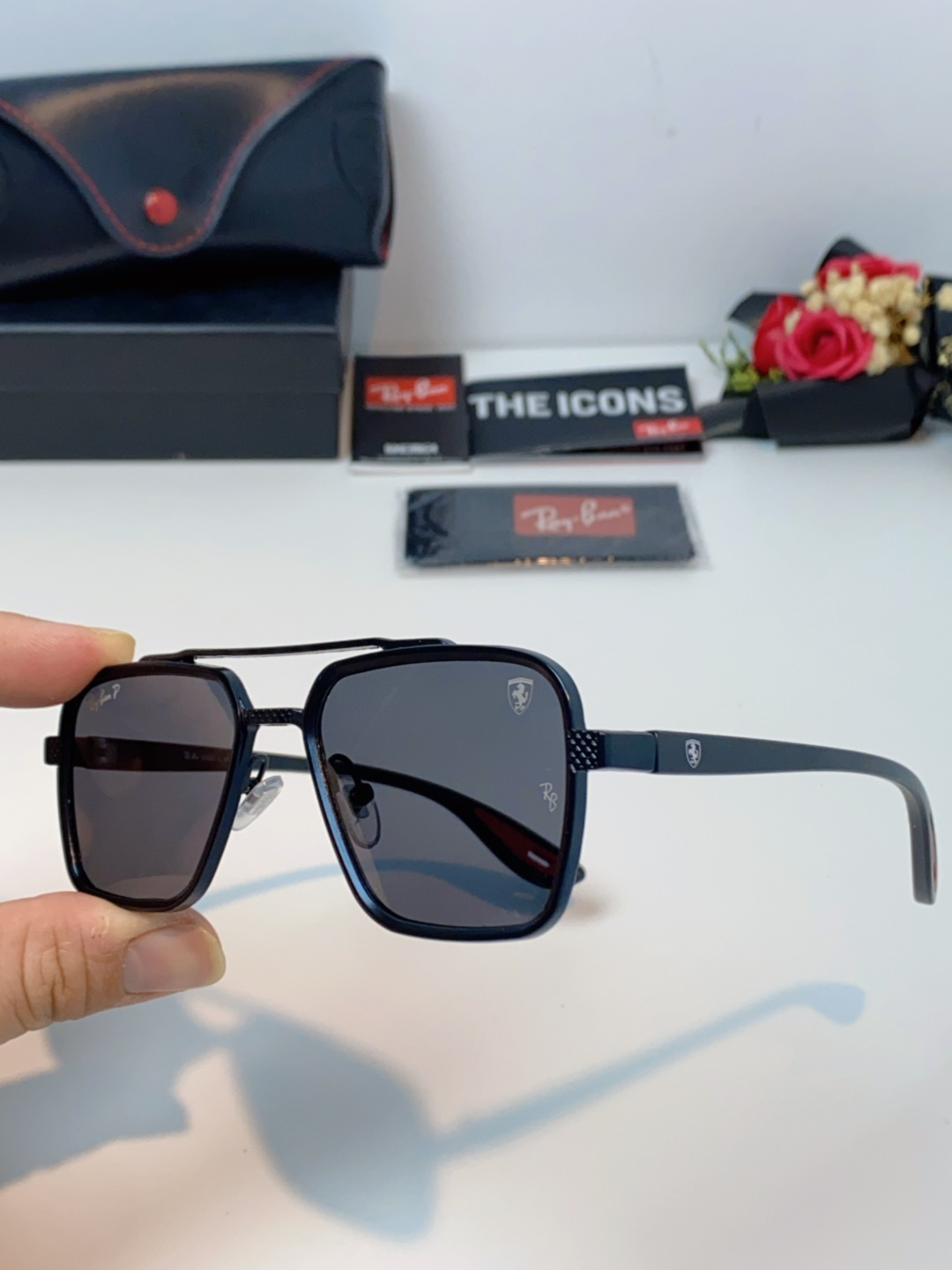 RayBan雷朋法拉利联名款 2025新款联名系列 欧美风潮流双梁偏光防强光太阳眼镜男文艺复古出行街拍方