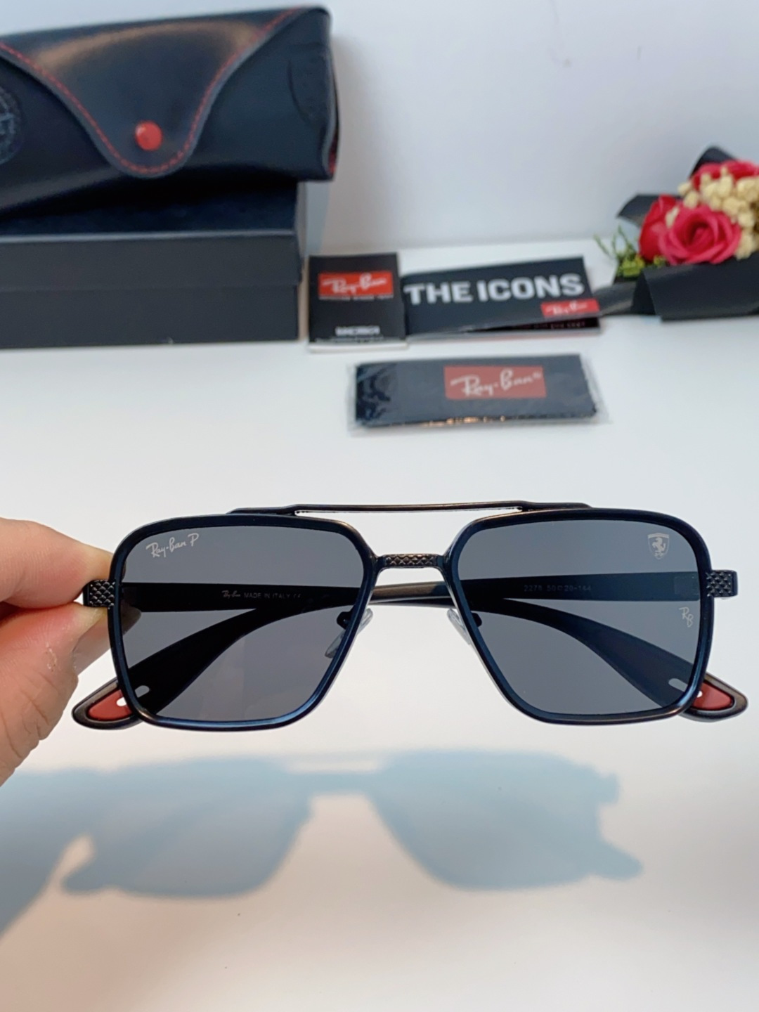 RayBan雷朋法拉利联名款 2025新款联名系列 欧美风潮流双梁偏光防强光太阳眼镜男文艺复古出行街拍方