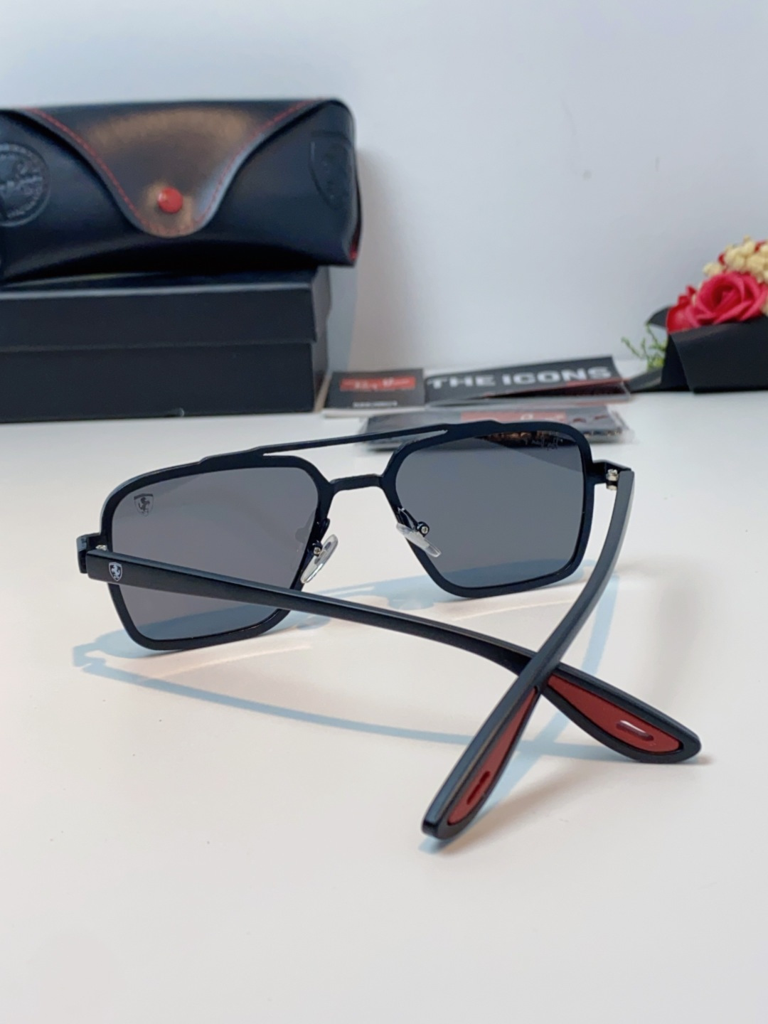 RayBan雷朋法拉利联名款 2025新款联名系列 欧美风潮流双梁偏光防强光太阳眼镜男文艺复古出行街拍方