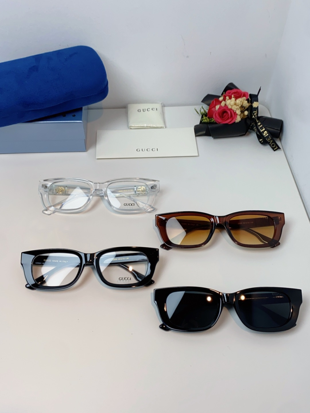 Gucci古奇 2025新款墨镜女时尚方框太阳眼镜 网红街拍男女通用