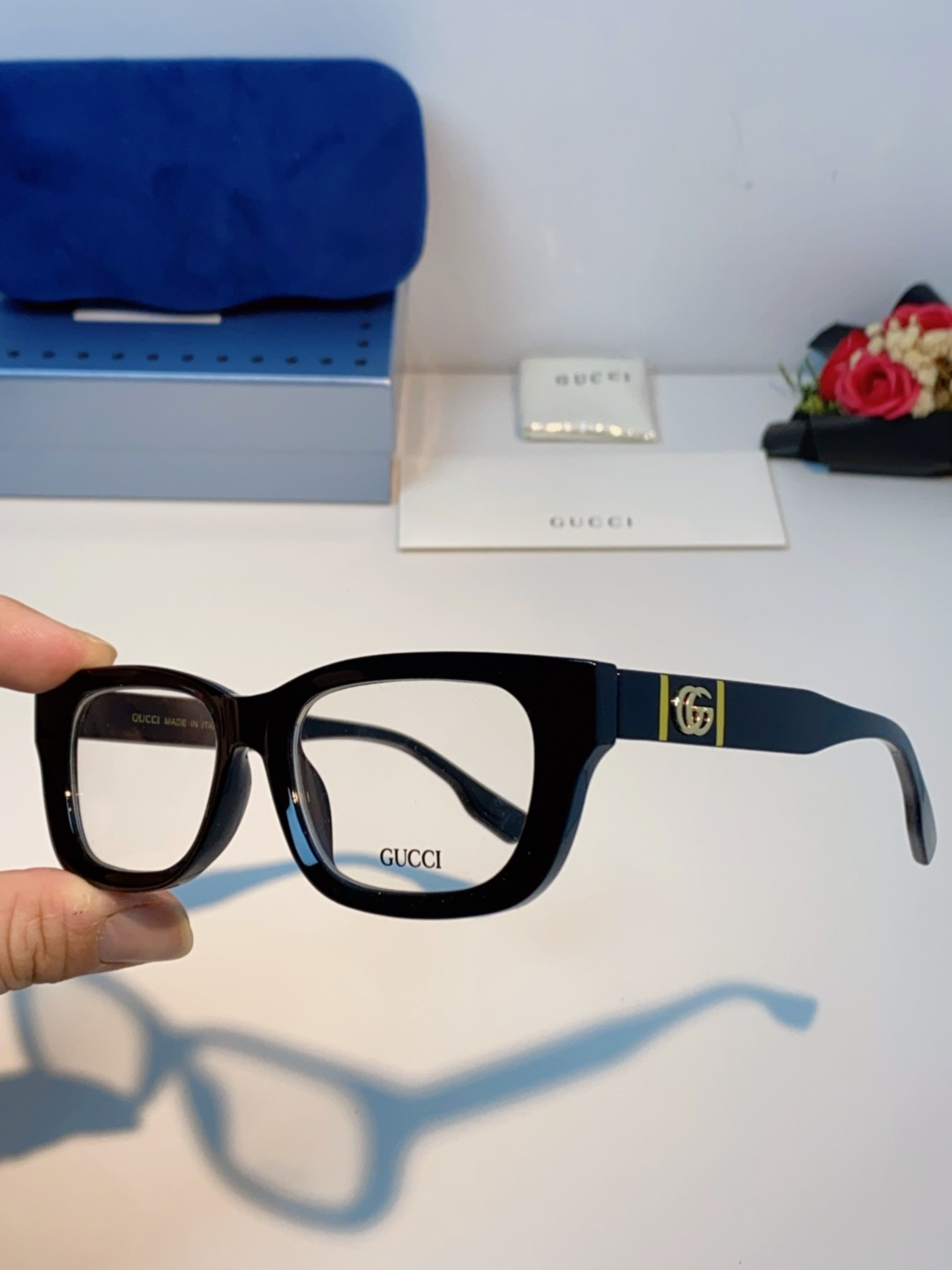 Gucci古奇 2025新款墨镜女时尚方框太阳眼镜 网红街拍男女通用