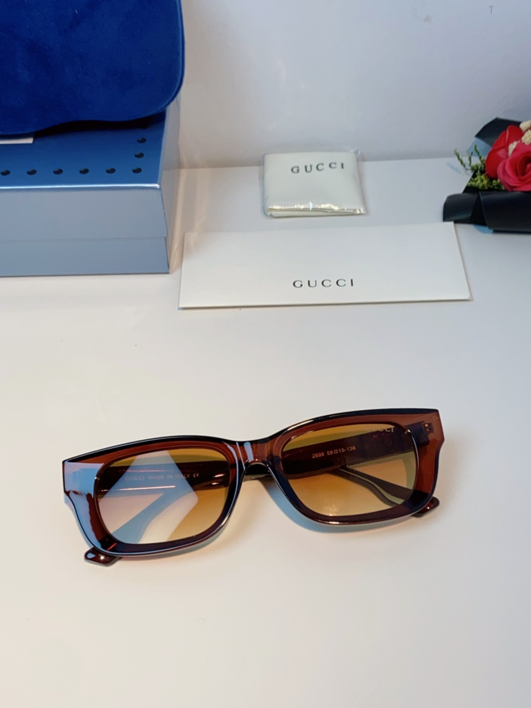 Gucci古奇 2025新款墨镜女时尚方框太阳眼镜 网红街拍男女通用