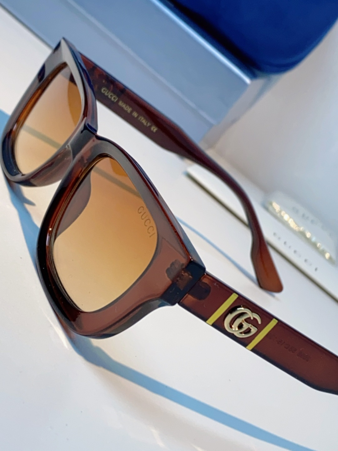 Gucci古奇 2025新款墨镜女时尚方框太阳眼镜 网红街拍男女通用