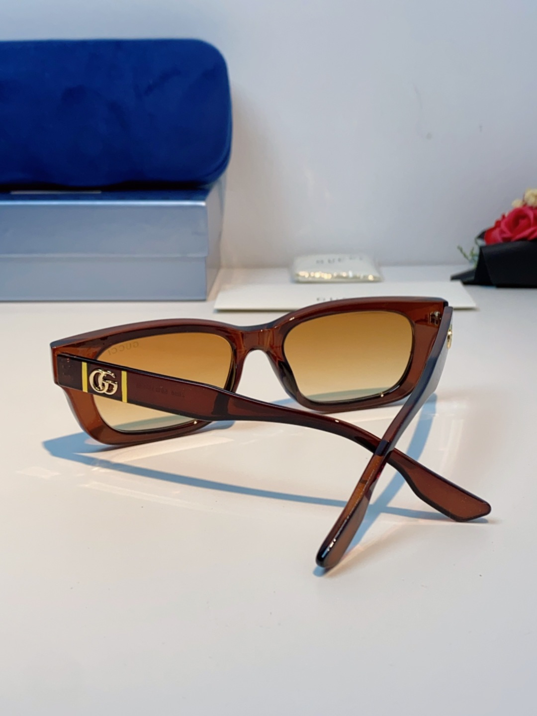 Gucci古奇 2025新款墨镜女时尚方框太阳眼镜 网红街拍男女通用