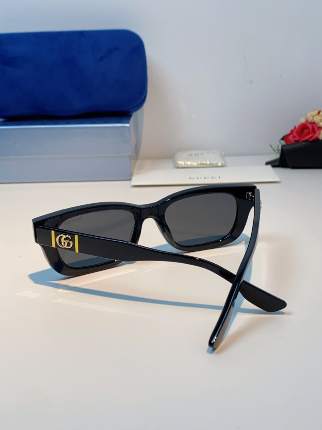 Gucci古奇 2025新款墨镜女时尚方框太阳眼镜 网红街拍男女通用