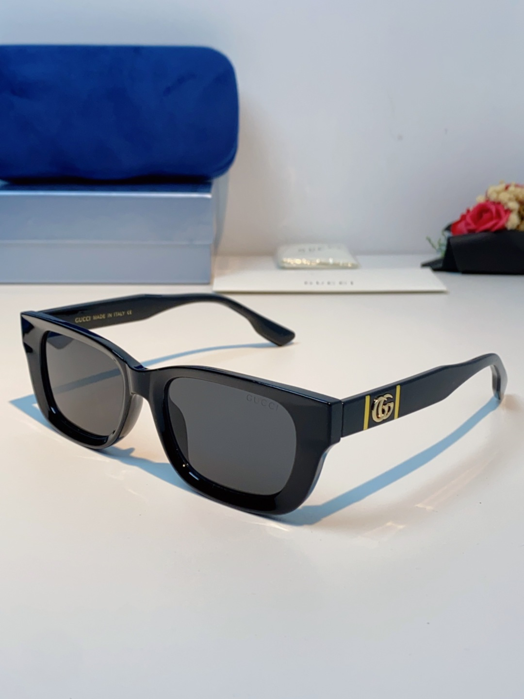 Gucci古奇 2025新款墨镜女时尚方框太阳眼镜 网红街拍男女通用