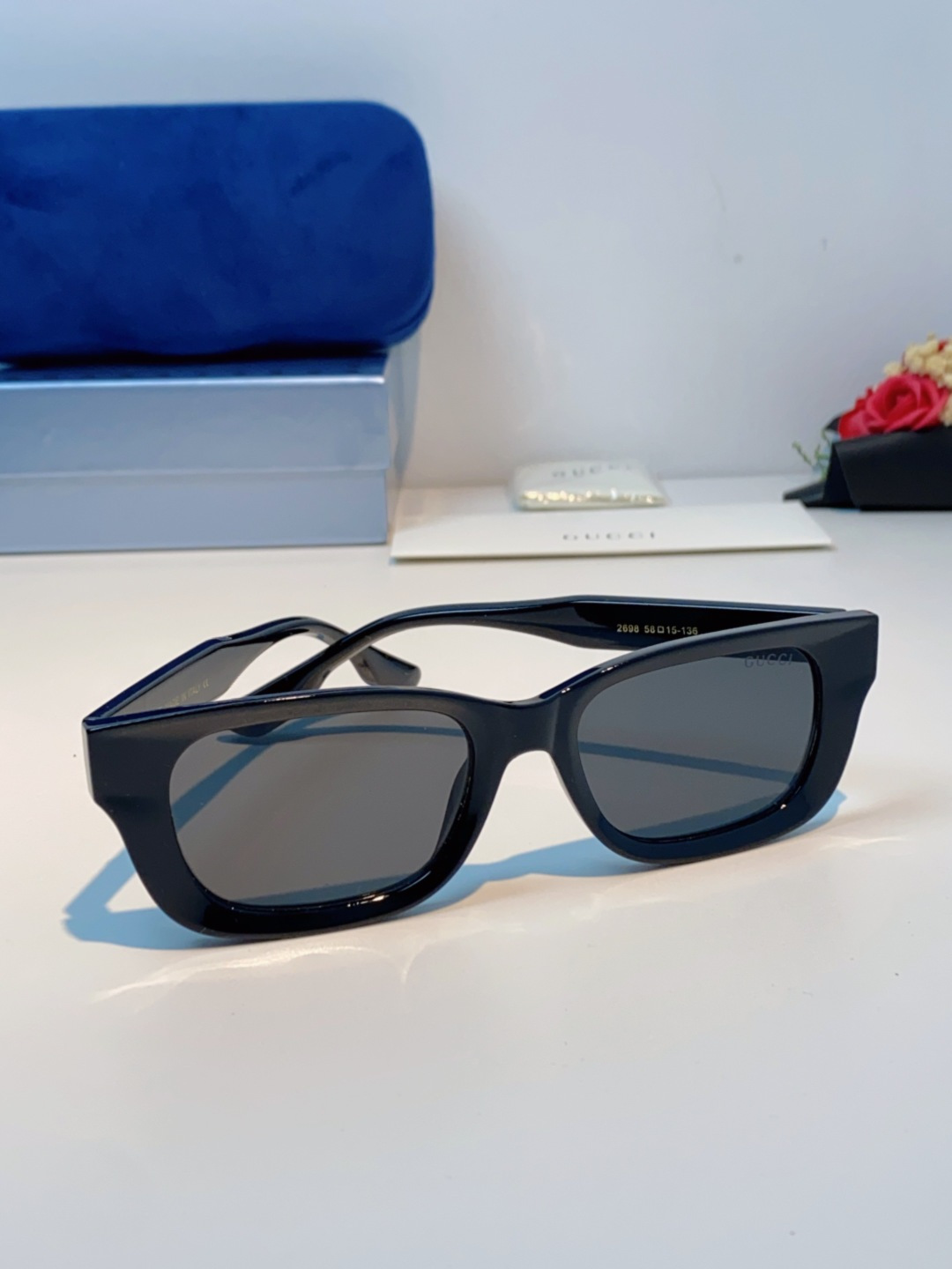 Gucci古奇 2025新款墨镜女时尚方框太阳眼镜 网红街拍男女通用