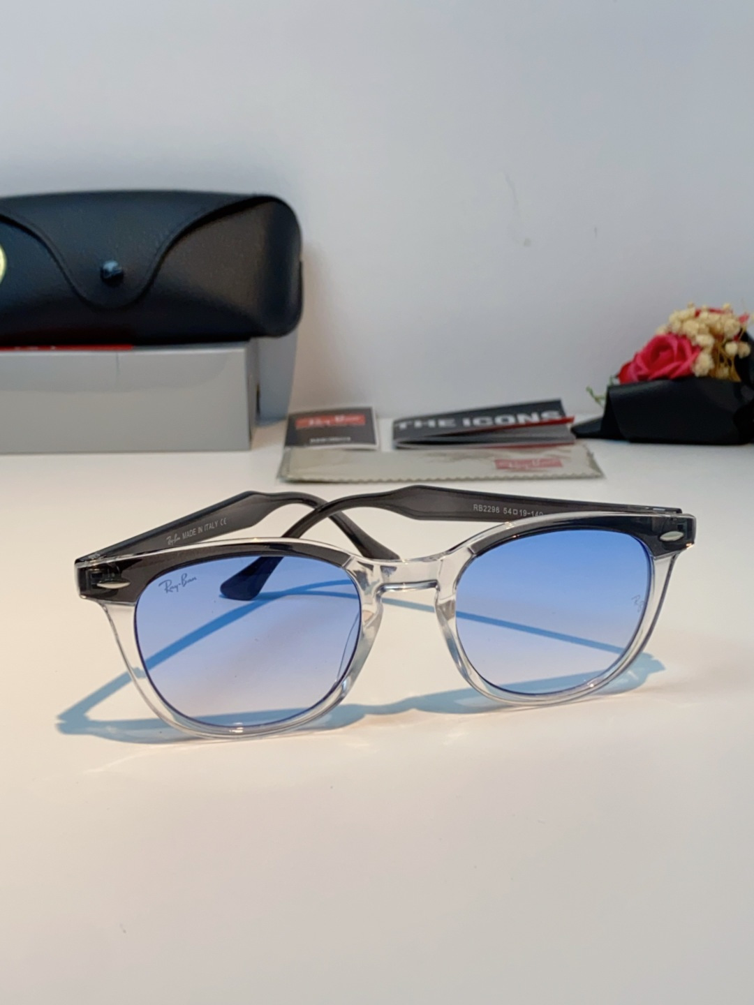 RayBan雷朋 2025新款日系街头潮酷小框男士太阳镜可配近视港风复古小众穿搭墨镜 RB2298 si