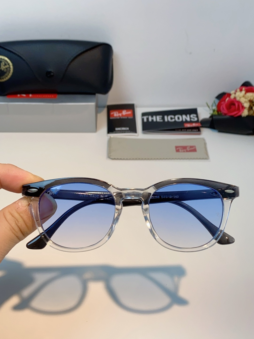 RayBan雷朋 2025新款日系街头潮酷小框男士太阳镜可配近视港风复古小众穿搭墨镜 RB2298 si