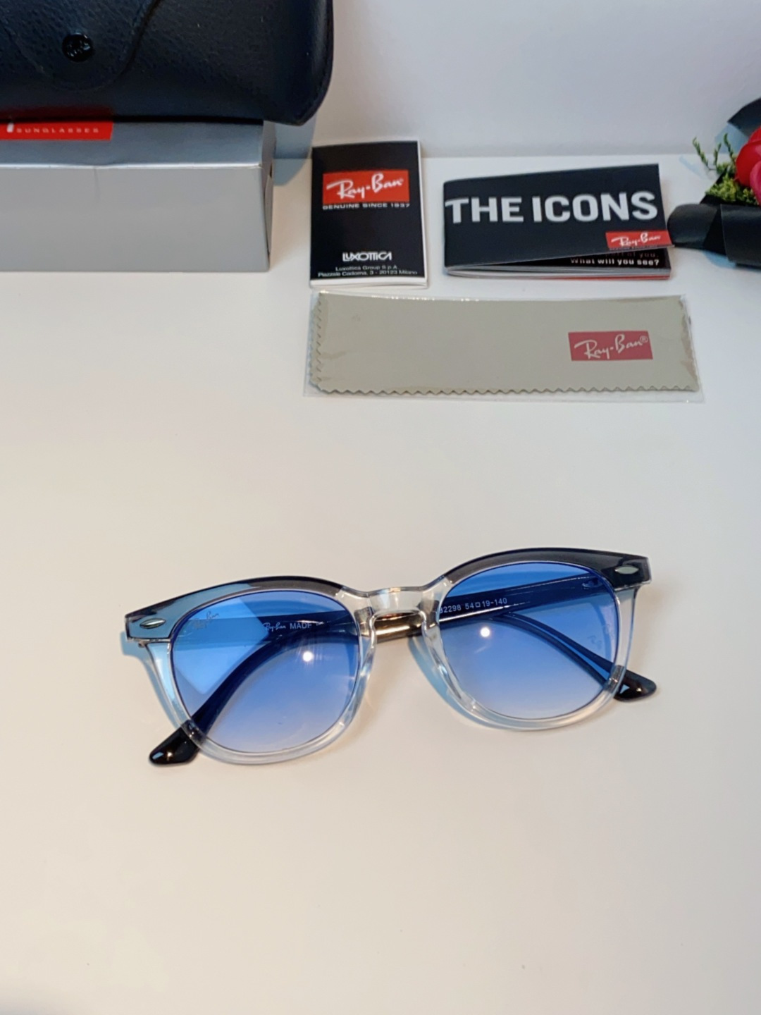 RayBan雷朋 2025新款日系街头潮酷小框男士太阳镜可配近视港风复古小众穿搭墨镜 RB2298 si