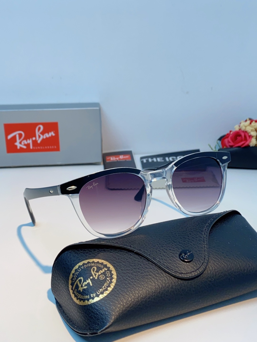 RayBan雷朋 2025新款日系街头潮酷小框男士太阳镜可配近视港风复古小众穿搭墨镜 RB2298 si