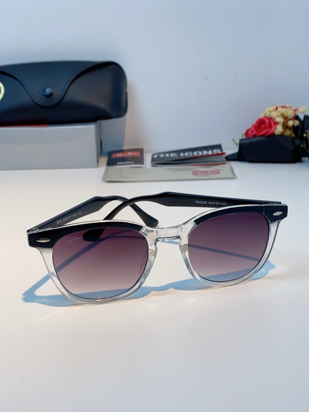 RayBan雷朋 2025新款日系街头潮酷小框男士太阳镜可配近视港风复古小众穿搭墨镜 RB2298 si