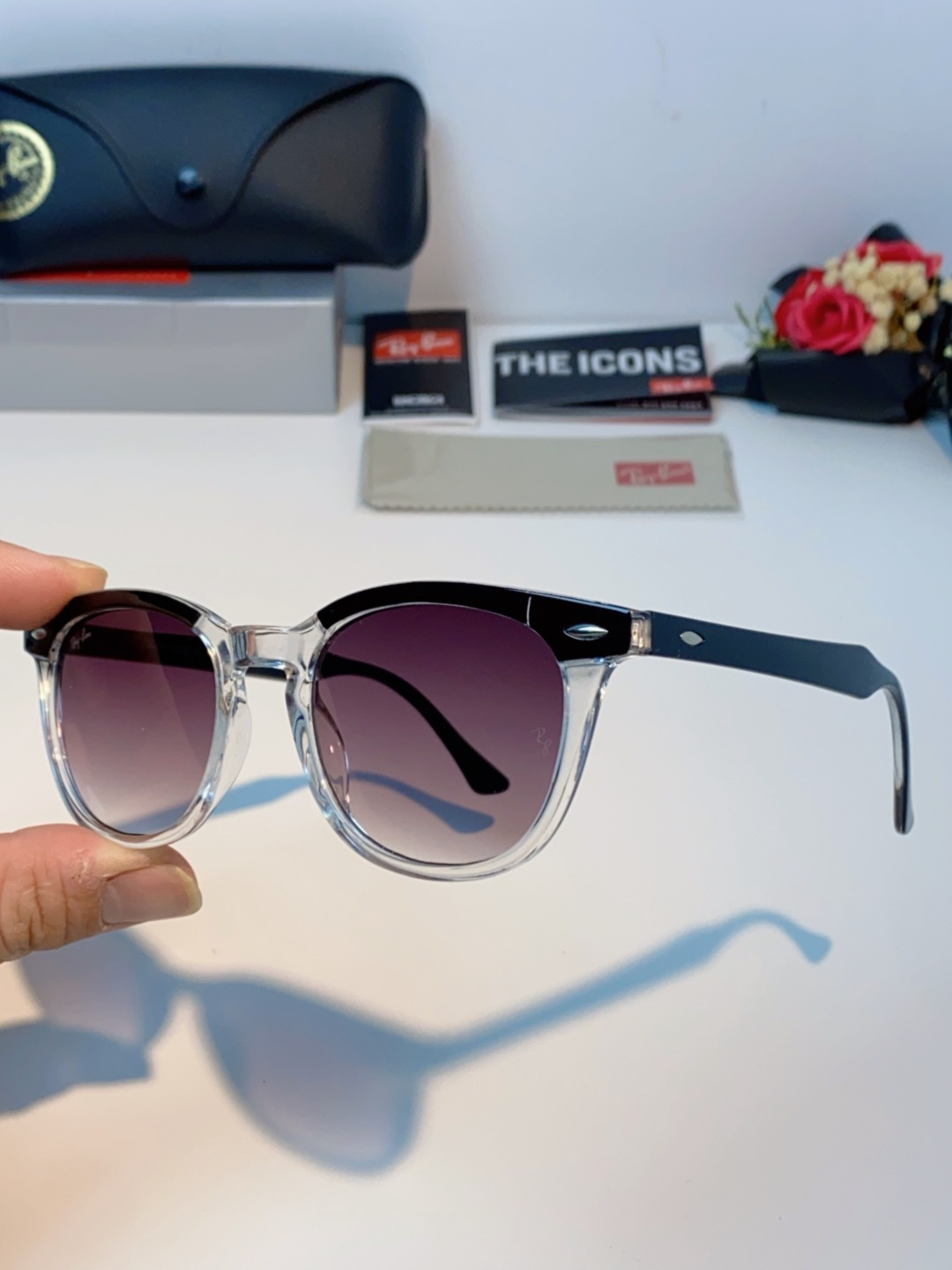 RayBan雷朋 2025新款日系街头潮酷小框男士太阳镜可配近视港风复古小众穿搭墨镜 RB2298 si