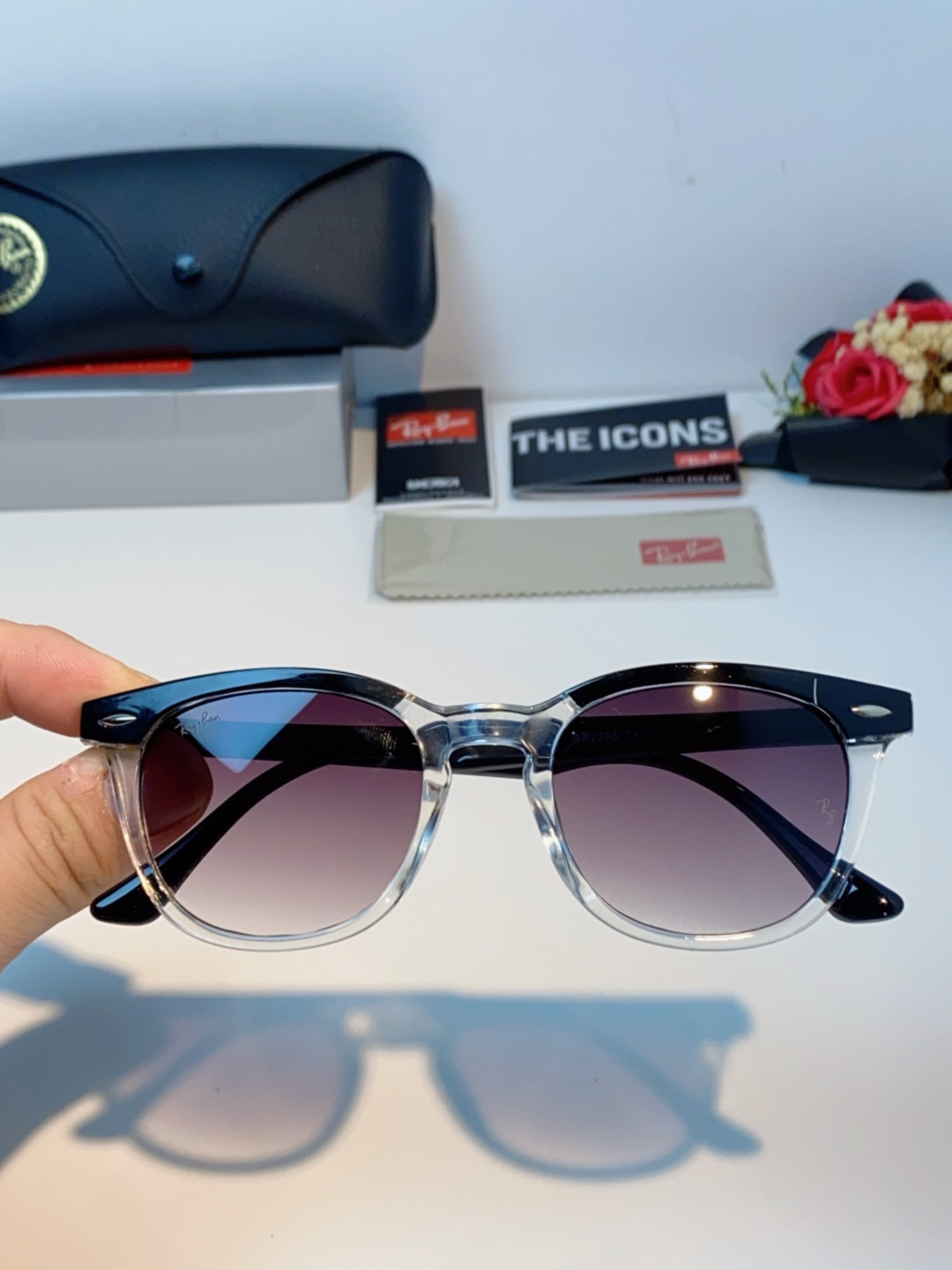 RayBan雷朋 2025新款日系街头潮酷小框男士太阳镜可配近视港风复古小众穿搭墨镜 RB2298 si