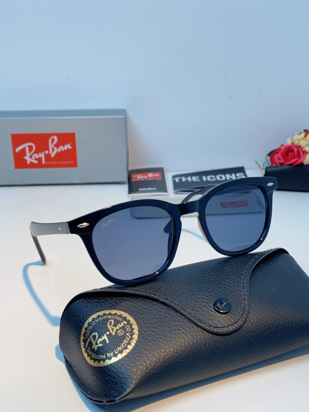 RayBan雷朋 2025新款日系街头潮酷小框男士太阳镜可配近视港风复古小众穿搭墨镜 RB2298 si