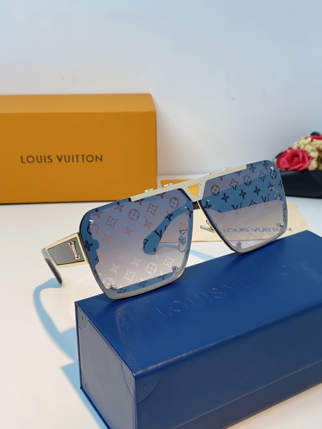 LOUIS VUITTON路易威登 2025LV新款太阳镜金属方形大框太阳眼镜男士2615U时尚圆脸显瘦