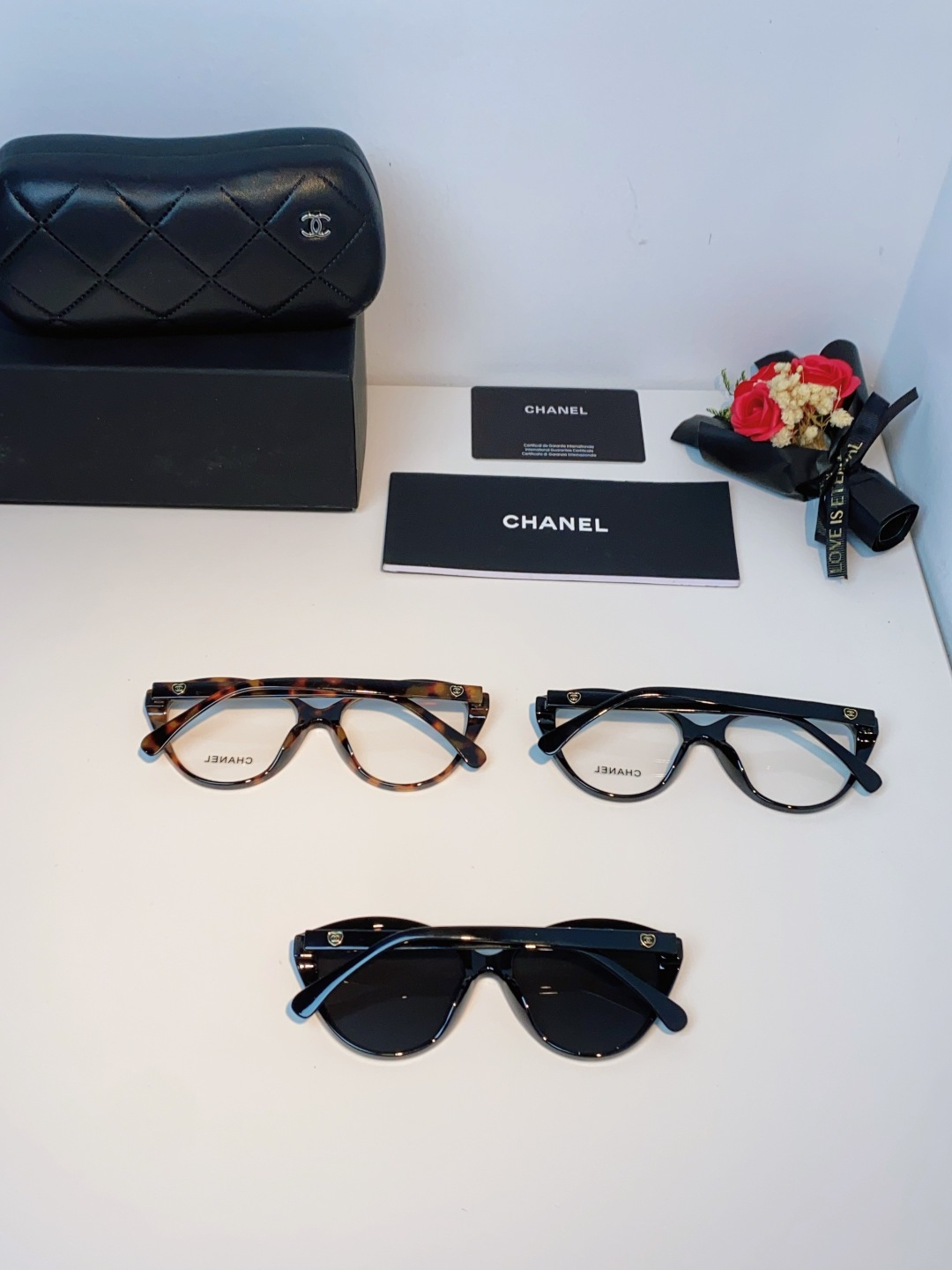 Chanel香奈儿 2026新款小香爱心平光镜百搭时尚CH3464猫眼素颜眼镜架可配近视镜片潮男潮女