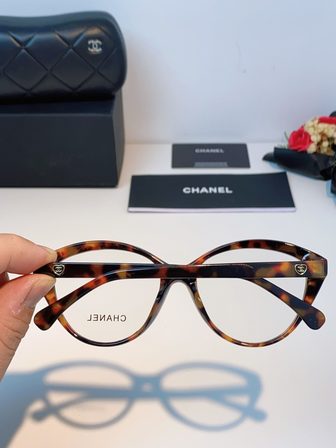 Chanel香奈儿 2026新款小香爱心平光镜百搭时尚CH3464猫眼素颜眼镜架可配近视镜片潮男潮女