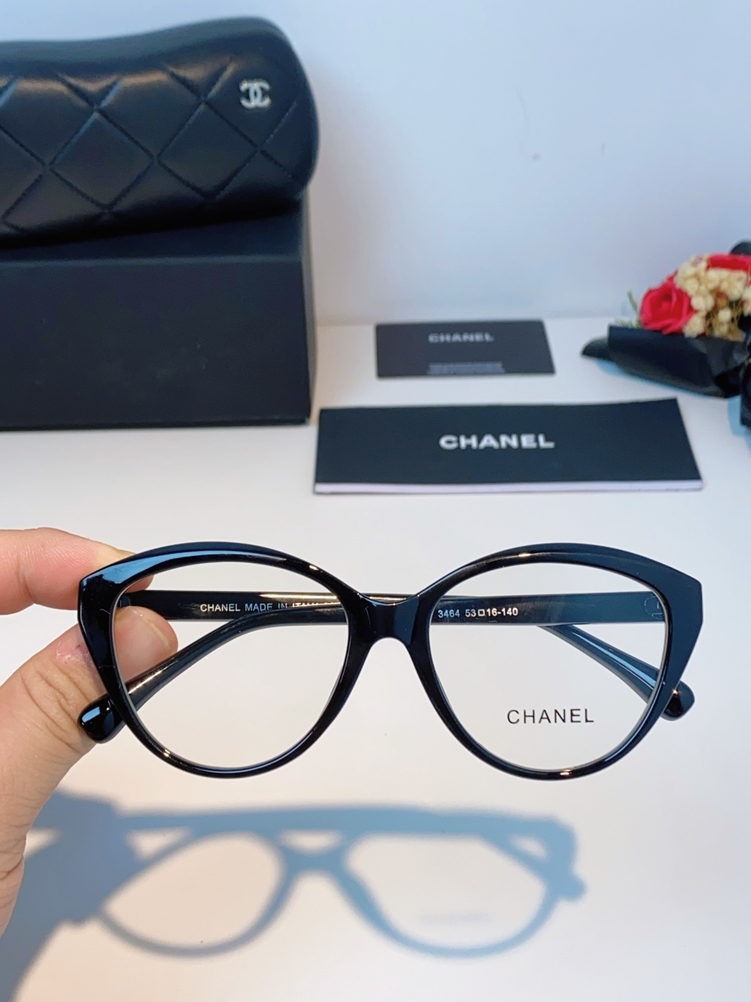 Chanel香奈儿 2026新款小香爱心平光镜百搭时尚CH3464猫眼素颜眼镜架可配近视镜片潮男潮女