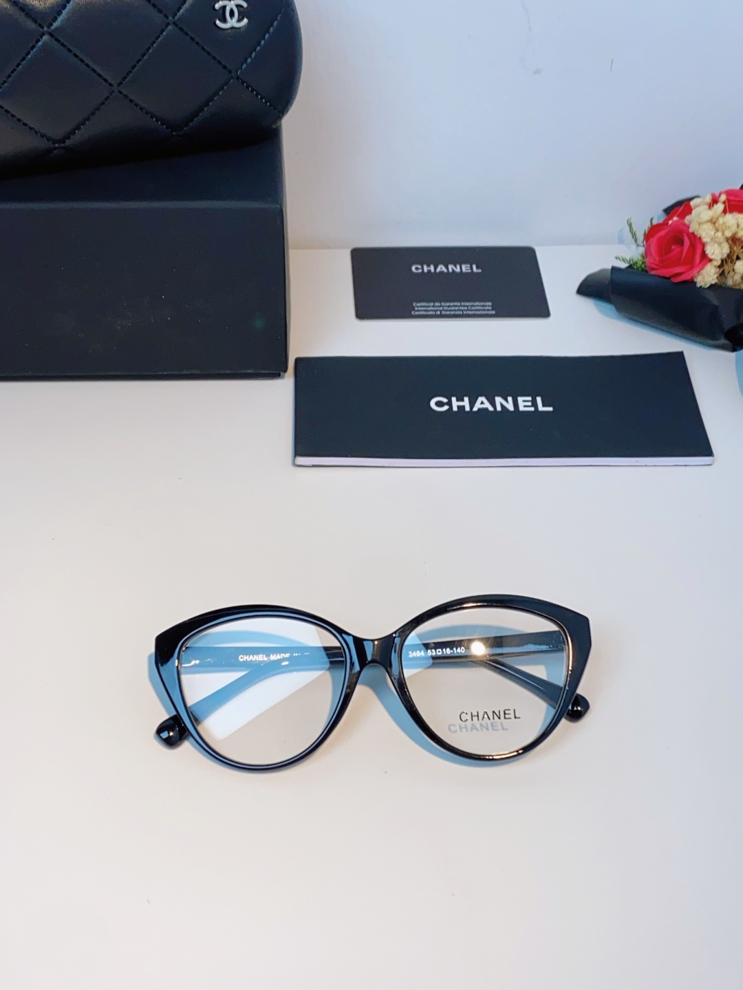 Chanel香奈儿 2026新款小香爱心平光镜百搭时尚CH3464猫眼素颜眼镜架可配近视镜片潮男潮女