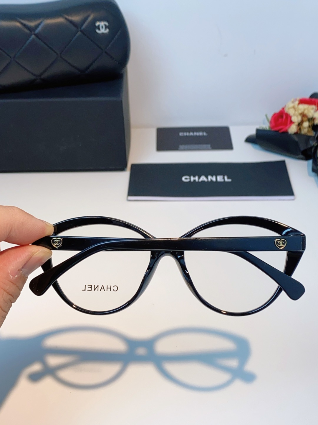 Chanel香奈儿 2026新款小香爱心平光镜百搭时尚CH3464猫眼素颜眼镜架可配近视镜片潮男潮女
