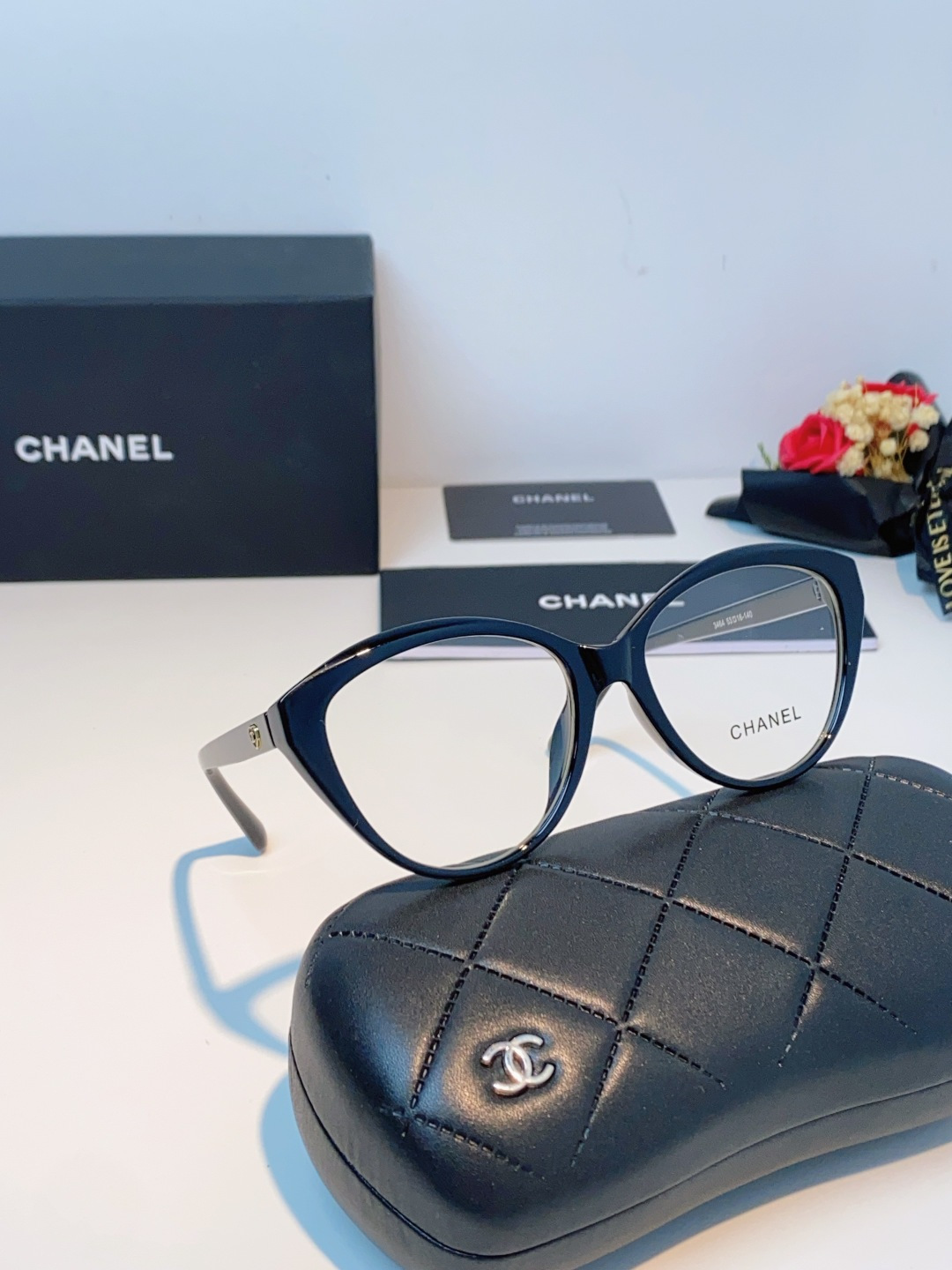 Chanel香奈儿 2026新款小香爱心平光镜百搭时尚CH3464猫眼素颜眼镜架可配近视镜片潮男潮女