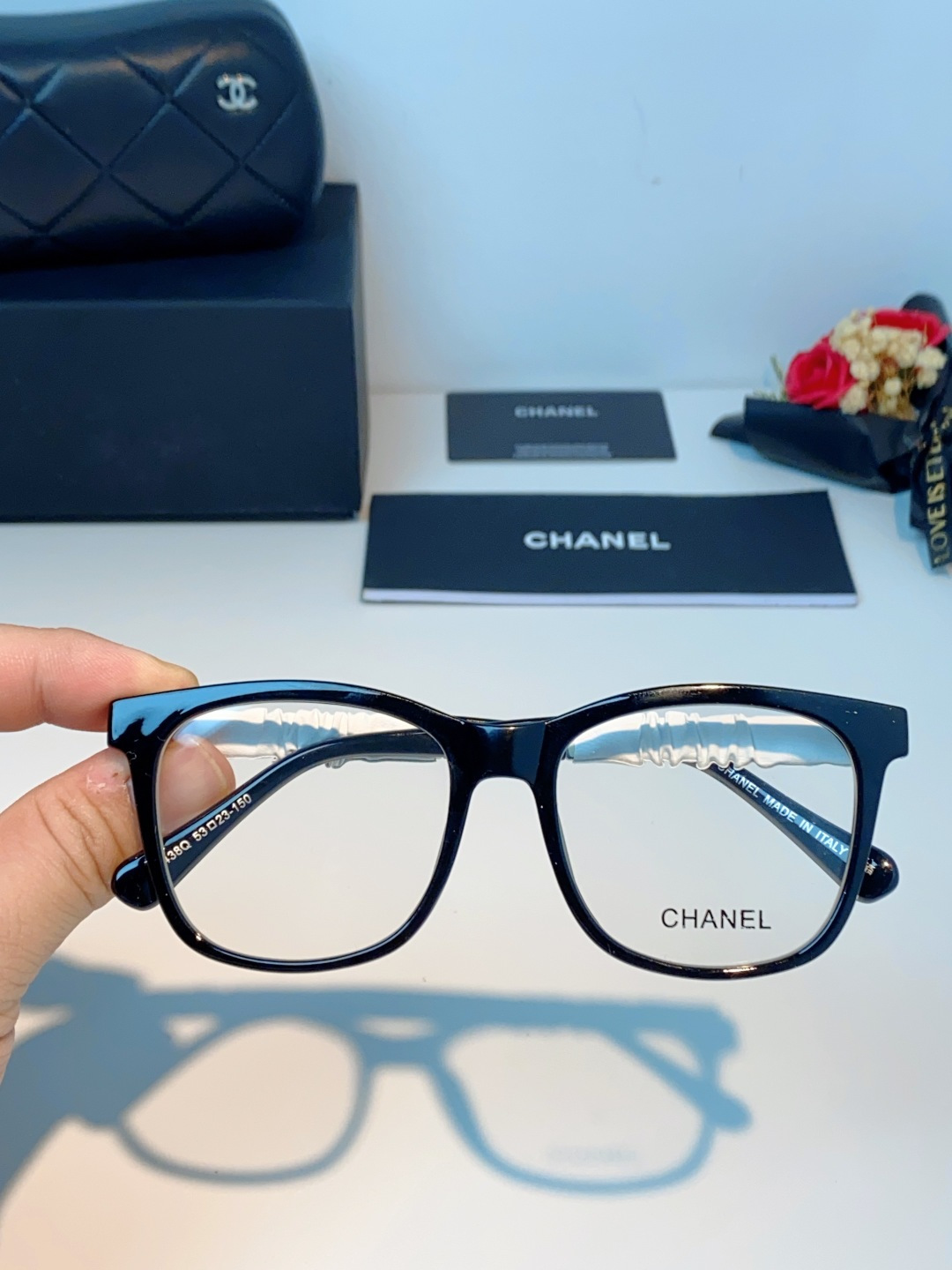 Chanel 香奈儿小红书富家千金高颜值眼镜框女皱褶皮素颜神器香槟咖近视眼镜架女士墨镜光学镜