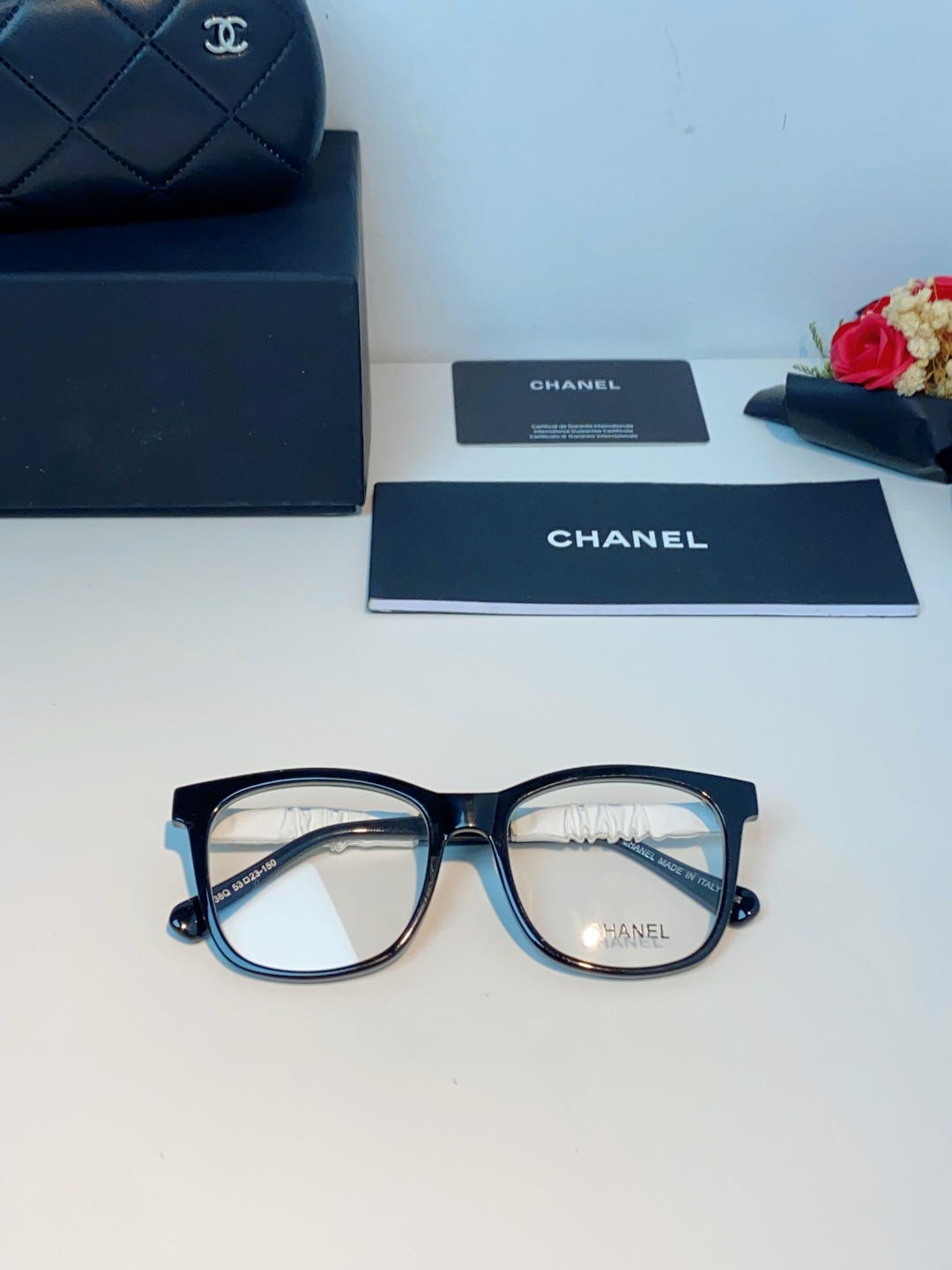 Chanel 香奈儿小红书富家千金高颜值眼镜框女皱褶皮素颜神器香槟咖近视眼镜架女士墨镜光学镜