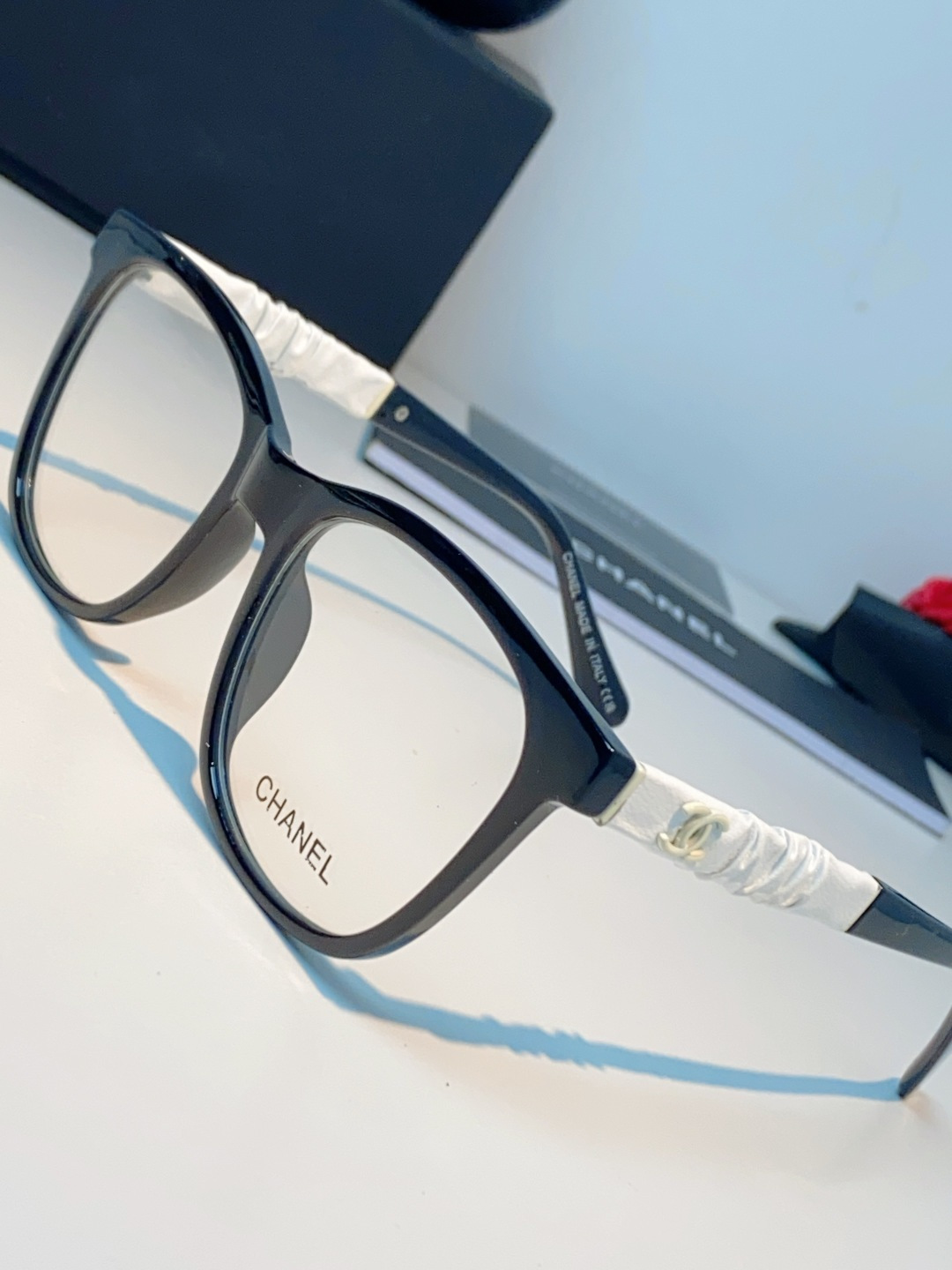 Chanel 香奈儿小红书富家千金高颜值眼镜框女皱褶皮素颜神器香槟咖近视眼镜架女士墨镜光学镜