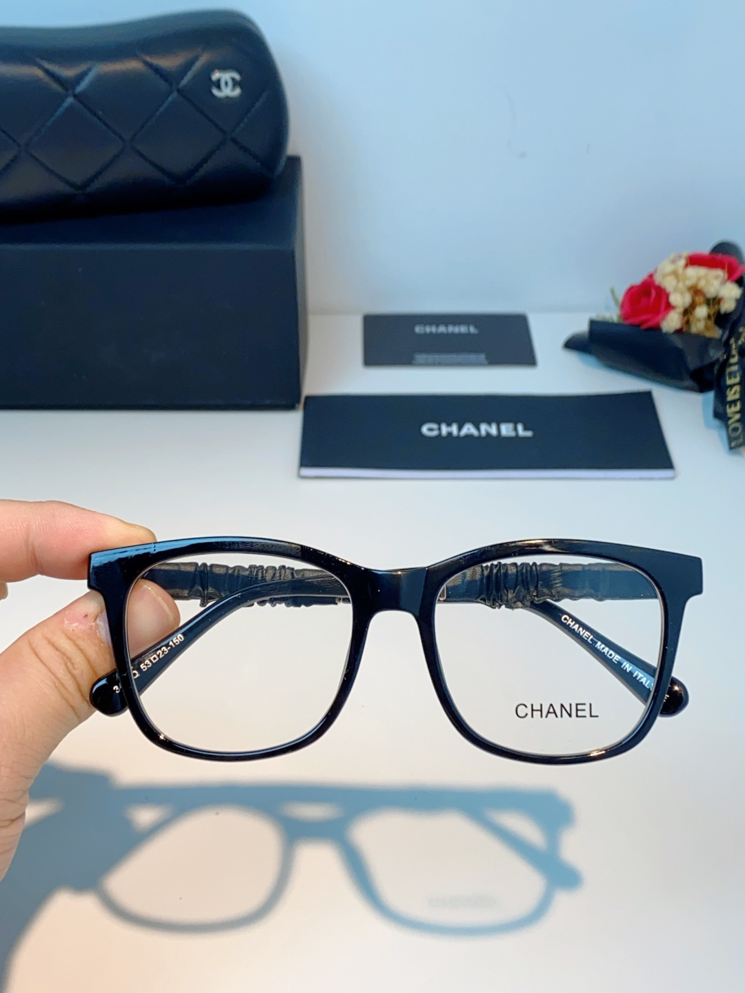 Chanel 香奈儿小红书富家千金高颜值眼镜框女皱褶皮素颜神器香槟咖近视眼镜架女士墨镜光学镜