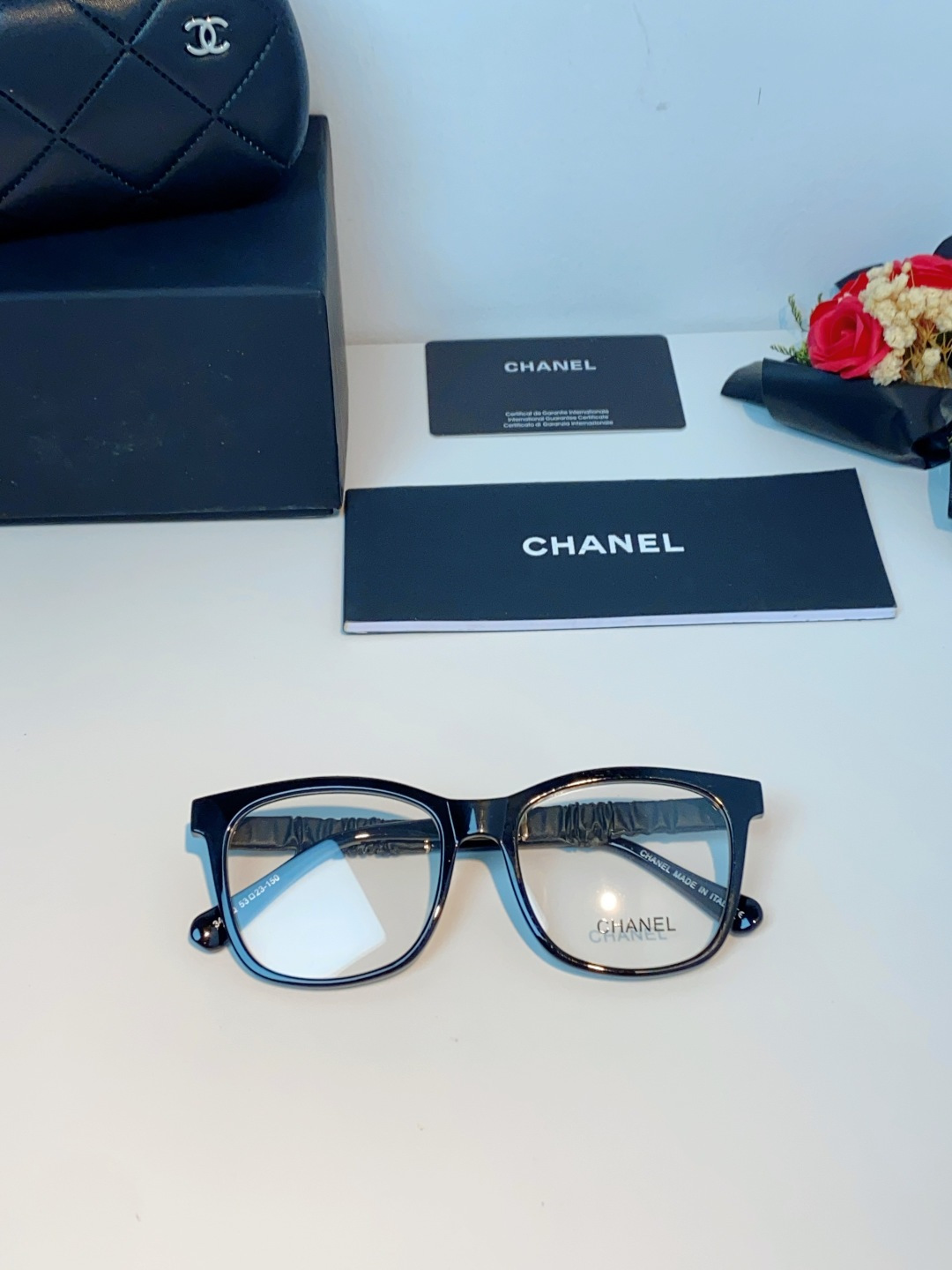 Chanel 香奈儿小红书富家千金高颜值眼镜框女皱褶皮素颜神器香槟咖近视眼镜架女士墨镜光学镜