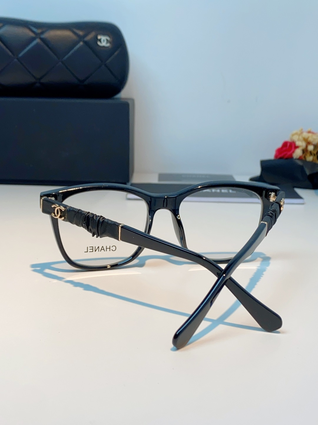 Chanel 香奈儿小红书富家千金高颜值眼镜框女皱褶皮素颜神器香槟咖近视眼镜架女士墨镜光学镜