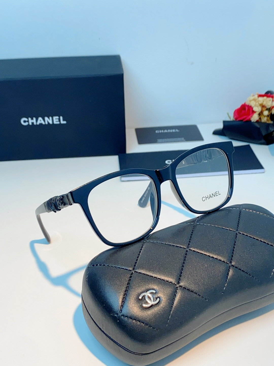 Chanel 香奈儿小红书富家千金高颜值眼镜框女皱褶皮素颜神器香槟咖近视眼镜架女士墨镜光学镜