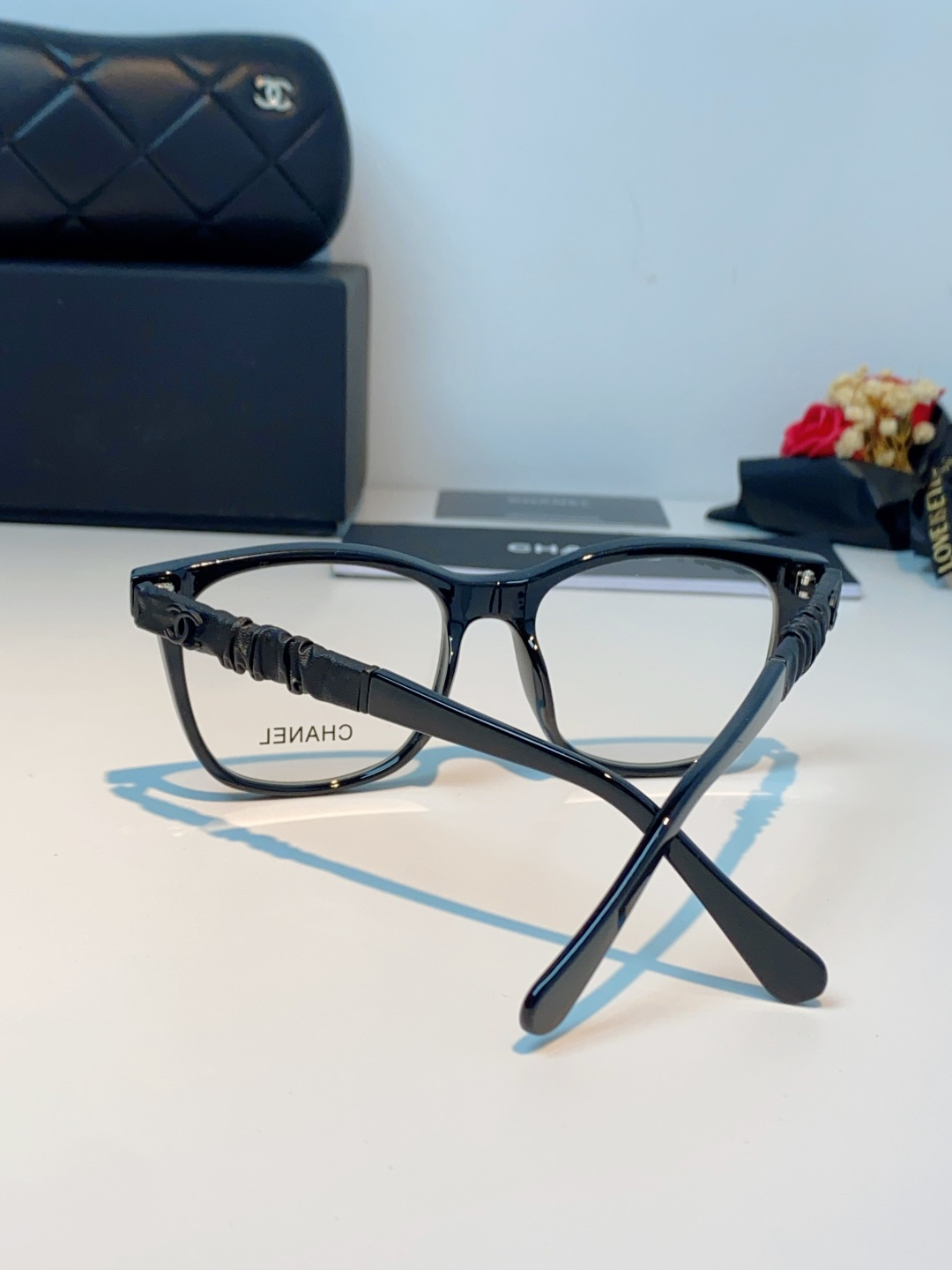 Chanel 香奈儿小红书富家千金高颜值眼镜框女皱褶皮素颜神器香槟咖近视眼镜架女士墨镜光学镜