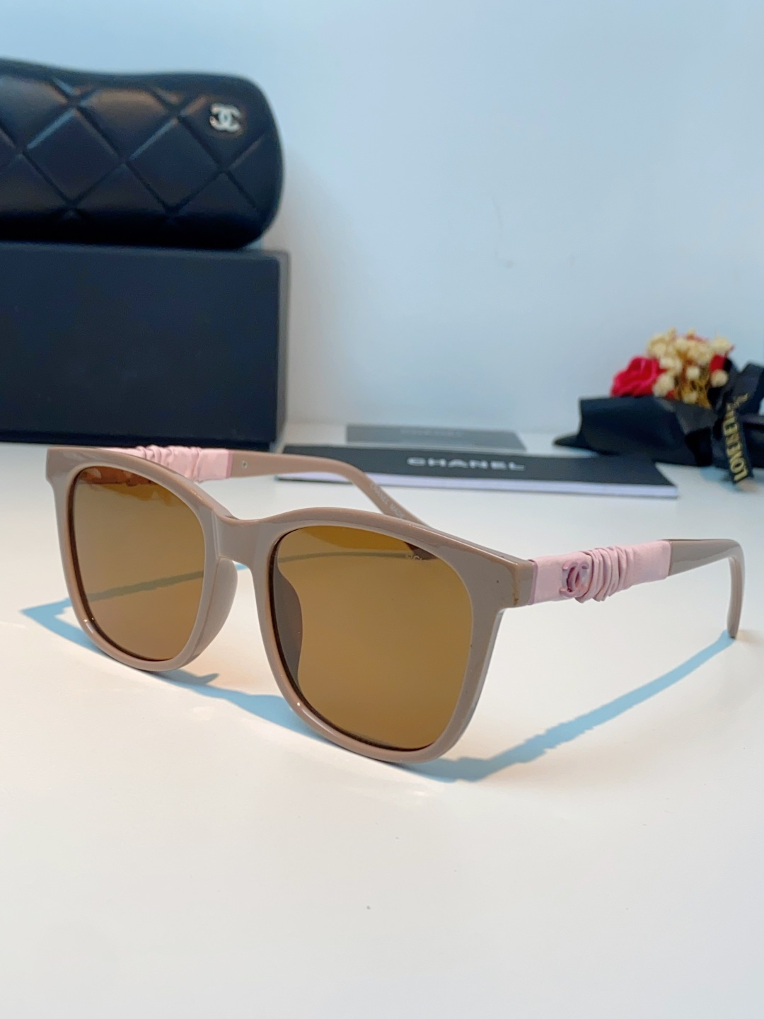 Chanel 香奈儿小红书富家千金高颜值眼镜框女皱褶皮素颜神器香槟咖近视眼镜架女士墨镜光学镜